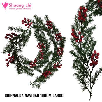 GUIRNALDA PINO NAVIDAD 190CM CON ACEBO